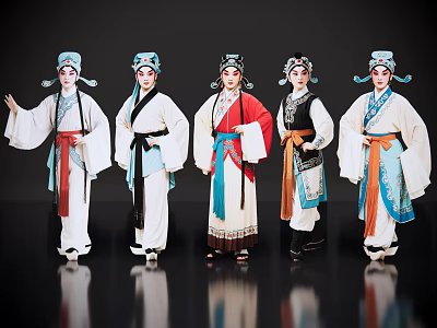 2D Peking Opera Characters Sheng Dan Jing Mo Chou Xiao Sheng Shusheng Drama Characters Local Drama 3d model