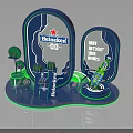 Heineken 00 Promotional Display Stand With Beer Bottle And Brand Logo