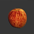 Fresh Red Apple With Yellow Stripes Shiny Surface And Clear Reflection On Dark Background