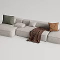 Modern corner sofa multiplayer sofa 3d model