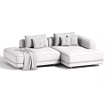 Modern Upholstered Double Chaise Sofa With Decorative Pillows And Multiple Custom Fabric Color Choices