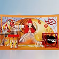 Nescafe New Year Promotion Exhibition Booth With Festive Decor And Red Yellow Design
