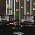 New Chinese Casual Sofa Combination Single Sofa Combination 3d model