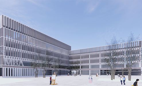 Modern School 3d model