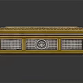 Yellow Decorative Display Cabinet with Glass Panels and Intricate Borders for Elegant Item