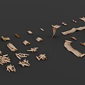 Wooden Craft Parts With Various Shapes For DIY Model Assembly Project