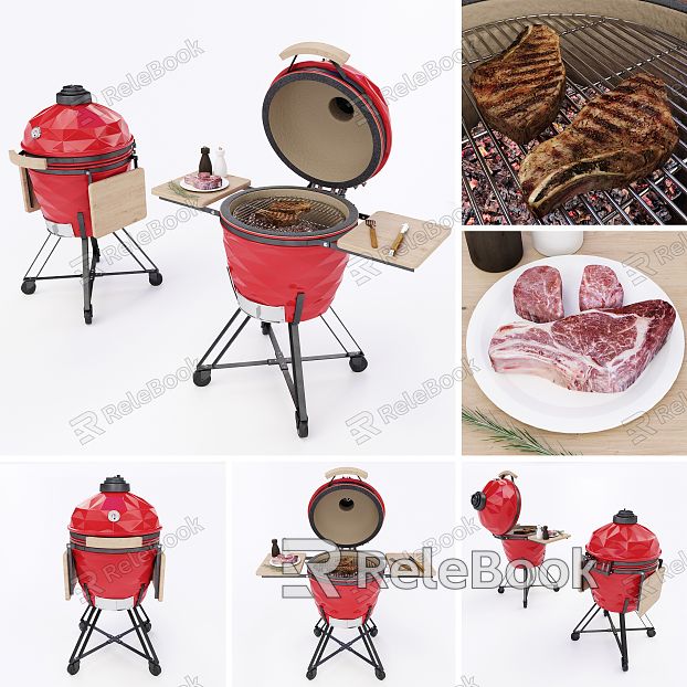 Modern Barbecue Grill Combination Modern Shelf Barbecue Meat Wine Bottle Wine Oven Fashionable Equipment Barbecue Oven Dinner Plate model