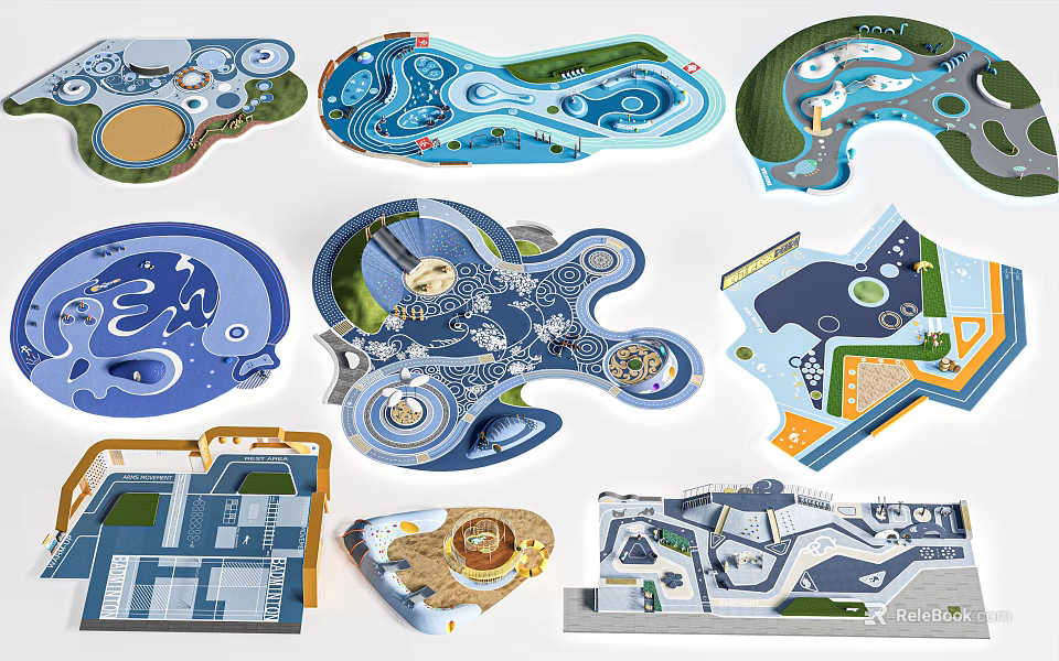 Fire Rescue Access Area Layout Design in Architectural Site Planning With Safety Zones 3d model 