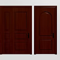 Wooden Hinged Doors With Various Panel Designs And Classic Home Styles 3d model