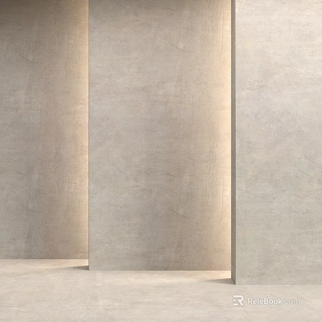 Neutral Textured Walls For Minimalist Interior 3d model 