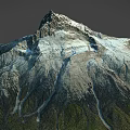 mountain peak terrain of snow mountain range 3d model
