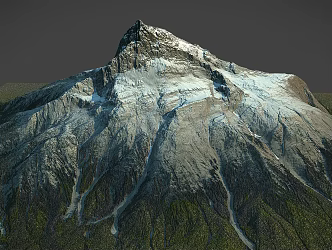 mountain peak terrain of snow mountain range 3d model