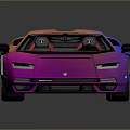 Sleek Pink Purple Sports Car With Red Seats And Alloy Wheels Design