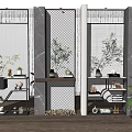 Modern partition glass screen partition 3d model