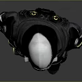 3D Rendered Black Armor Character With Gold Accents In Standing Pose