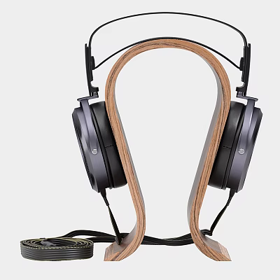Modern Over Ear Headphones With Wooden Headband And Premium Sound Design 3d model