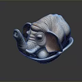 Ceramic Elephant Figurine With Detailed Ears Trunk And Ivory Decorative Sculpture