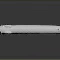 White Carved Traditional Weapon With Intricate Patterns And Long Cylindrical Design 3d model