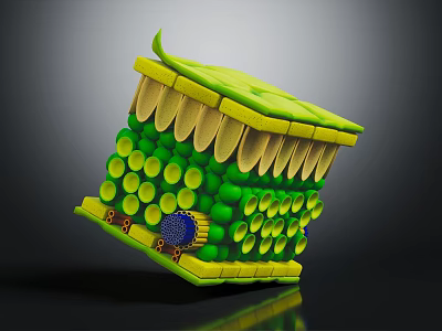 Detailed 3D Biological Organ And Hair Structure Model With Anatomical Features 3d model