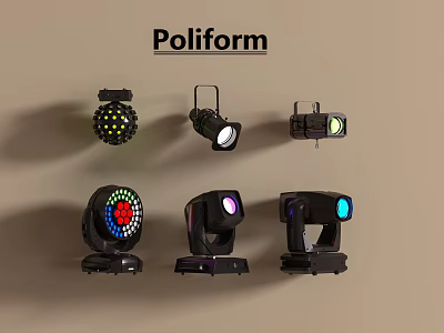 Poliform Stage Lights Collection With Colorful LED And Various Design Features 3d model