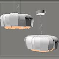Modern White Pendant Lights With Layered Flake Structure For Home Interior 3d model