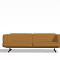 Modern Double Sofa Leather Multiplayer Sofa Minimalist Leather Sofa 3d model