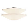 Modern Double Layered Ceiling Light With White Fabric Shades And Matte Black Base 3d model
