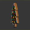 Festive Gingerbread Christmas Tree Decorated With Colorful Candy Balls And Icing