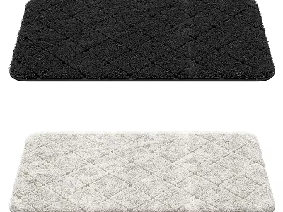 Square Rug Black And White Diamond Pattern Decorative Home Floor Mat 3d model