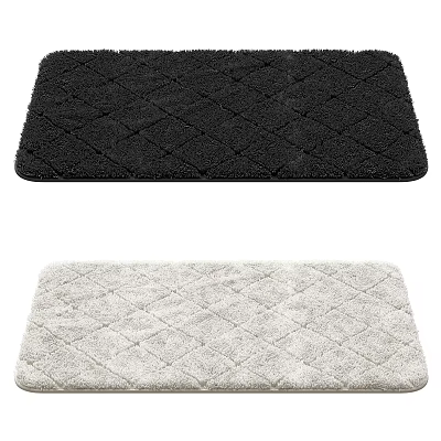 Square Rug Black And White Diamond Pattern Decorative Home Floor Mat 3d model