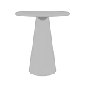 Modern Coffee Table Design With Chrome Conical Base And Round Top 3d model