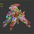 Sci Fi Game And Movie Character With Mechanical Multi Limbed Gray Red Complex Structure
