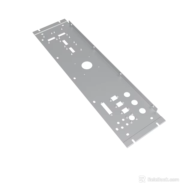 Precision Metal Plate Component With Holes And Cutouts For Industrial Applications 3d model 
