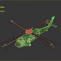 Realistic Military Helicopter Model With Main Rotor Tail Rotor And Cockpit