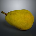 Fresh Yellow Ripe Pear With Natural Surface Texture On Gray Background 3d model