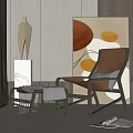 Modern recliner ottoman combination 3d model