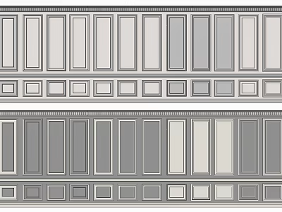 Modern Classic Wainscoting Panel Design With Gray White Tones And Decorative Molding 3d model