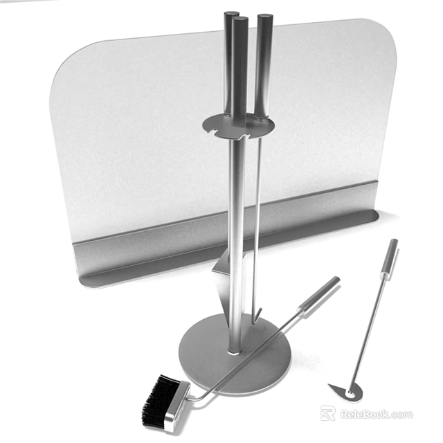 Stainless Steel Kitchen Tool Stand With Holder And Cooking Accessories 3d model 