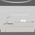 Front desk reception desk 3d model