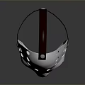 Hockey Style Shiny Silver Perforated Mask With Black Adjustable Strap For Home Use