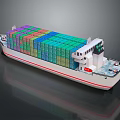 Cargo Ship With Colorful Containers On Deck 3d model