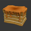 Multi Layered Shiny Golden Brown Household Decorative Item With Dripping Surface Design
