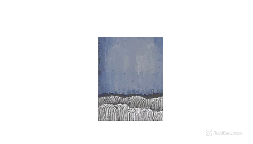 Abstract Ocean Wave Painting With Textured Blue Background And White Waves 3d model 