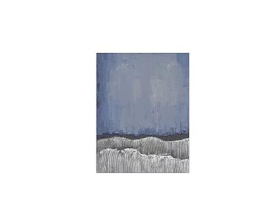 Abstract Ocean Wave Painting With Textured Blue Background And White Waves 3d model