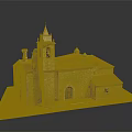 Traditional Church Building with Stone Walls Red Tile Roof Bell Tower and Dome