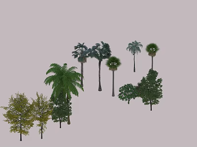 Various Types of Arbor Trees with Different Shapes and Sizes Collection 3d model