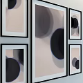 Multiple Framed Abstract Art Paintings With Colorful Designs Arranged On Wall