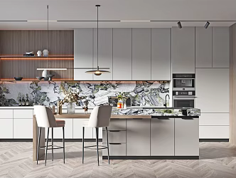 Open kitchen Modern kitchen 3d model