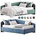 Modern Convertible Sofa Bed With Color Options Decorative Pillows And Soft Upholstery