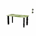 Light Wooden Dining Table With Black Curved Legs Modern Minimalist Design